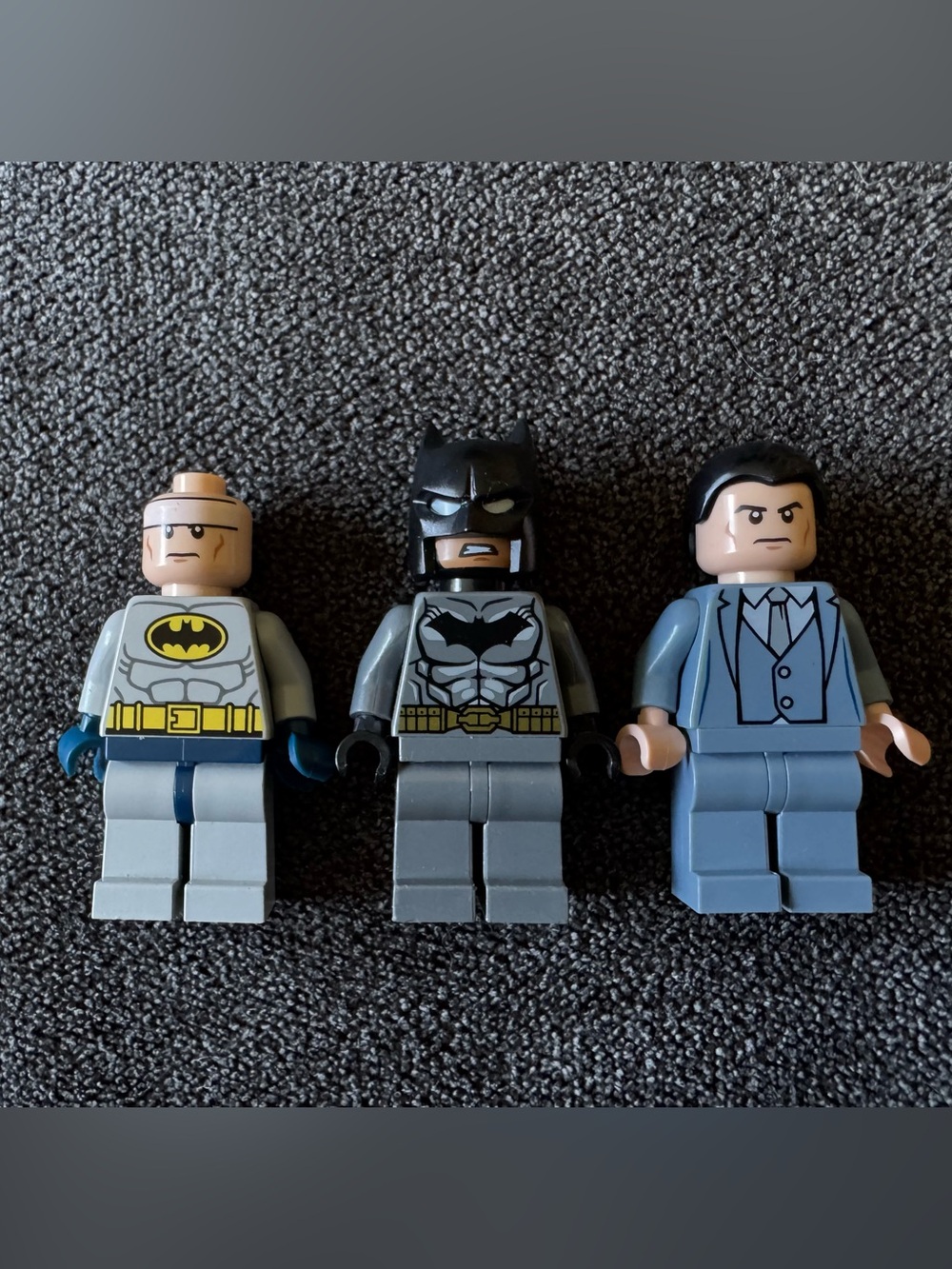 Lot Of 3 LEGO Batman Minifigs Bruce Wayne 6860 & Sets 76055 76026 76053 76034